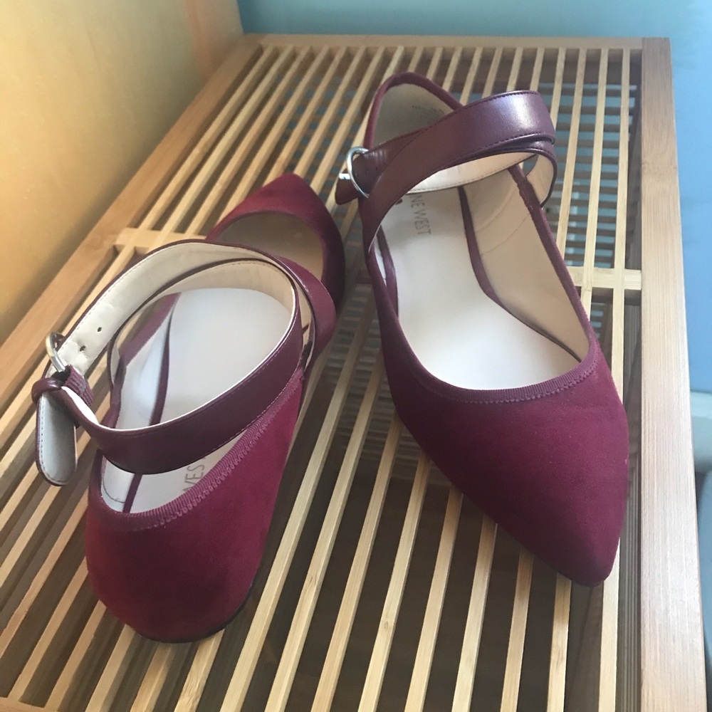Nine West ankle wrap flats